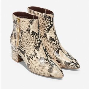 Cole Haan Snake embossed leather boot